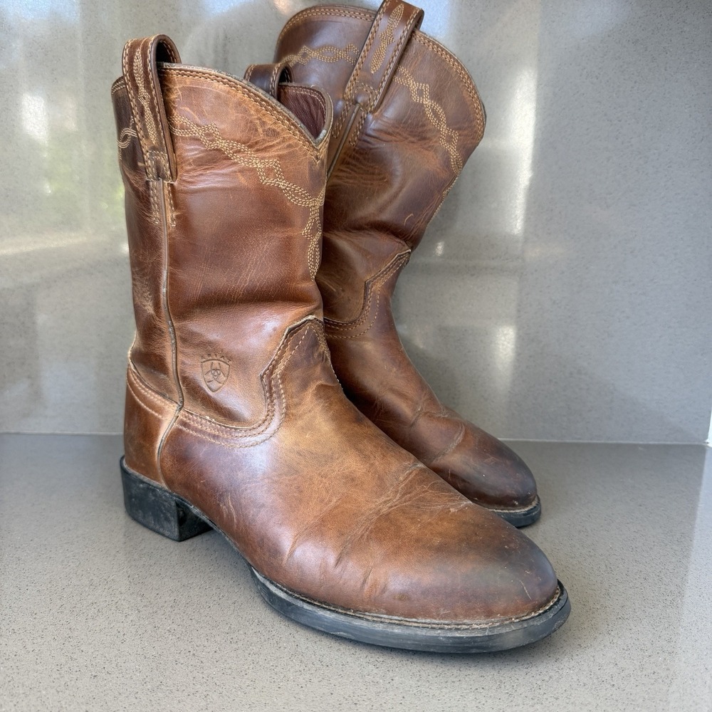 Ariat 35503 Heritage Roper Brown Leather Men Size 8.5 EE  Western Cowboy Boots